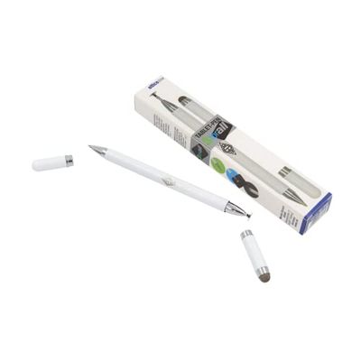 Wedo 2617000 Tablet-Pen 3 for All | Penna stilo con punta disco, penna a sfera e punta touch, versatile, per lavorare con precisione sul tablet, mina blu, bianco