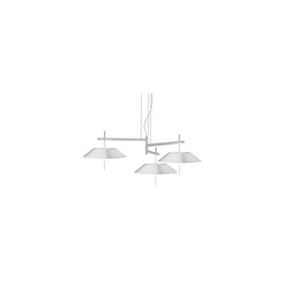 Vibia Lampe suspendue, triple 3 LED Strip 24V 2, 4Wx37 avec abat-jour en acier opaque et diffuseur en polycarbonate, série Mayfair, couleur blanche, 37 x 100 x 37 cm (référence : 553593/13)