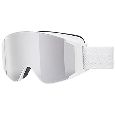 uvex g.gl 3000 TO - skibril voor dames en heren - vergroot en condensvrij gezichtsveld - met verwisselbare brilglazen - white matt/silver-clear - one size