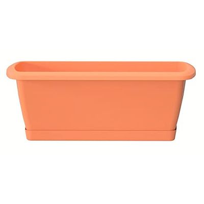 Jardinera Respana de plastico en color terracota 59 (largo) x 18,4 (ancho) x 14,5 (alto) cm