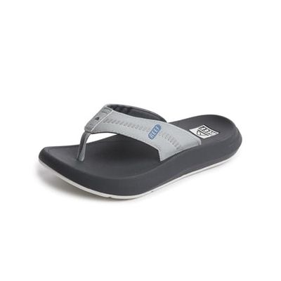 REEF Tongs Swellsole Cruiser Recovery pour homme, Gris/Gris clair/Bleu, 44 EU