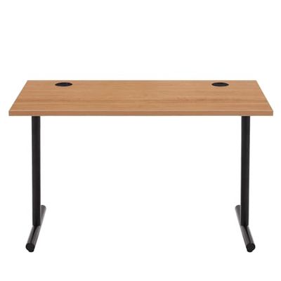 Amazon Basics Bureau, rechthoekig, beukenkleurig blad en zwart frame, computerbureau, eenvoudige montage, 120 x 60 x 73,6 cm (voorheen van het merk Movian)