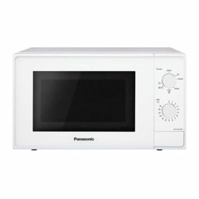 Panasonic NN-K10 kuchenka mikrofalowa z grillem (20l, 800W mocy mikrofal, 5 ustawień mocy, grill kwarcowy 1000W, ruszt okrągły, łatwa obsługa), biała
