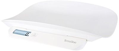 Terraillon - Pesabebés Evolutive - Estabilizador de peso, Función de tara, Funda de transporte desmontable, Funda protectora incluida - Precisión 5g, Alcance hasta 20kg - Blanco