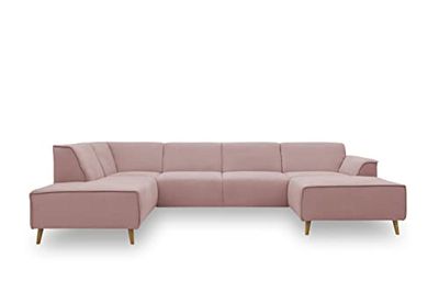 DOMO. collection Jules Canapé scandinave à Ressorts en Forme de U Rose 191 x 333 x 159 cm