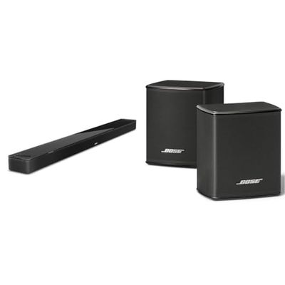 Bose NUOVO Smart Ultra Soundbar con Dolby Atmos e controllo vocale Alexa, AI Bluetooth Wireless, sistema audio surround per TV, Nero & Surround Speakers, Suono Surround, Nero