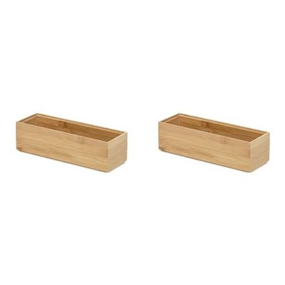 Compactor Organisateur Bois Foncé 22.5 x 7.5 x H.6.5 cm, M (Lot de 2)