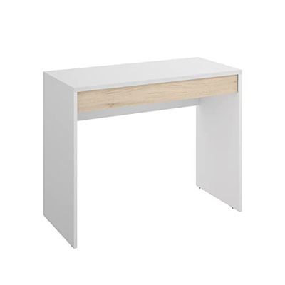 DEKIT GRUPO RIMOBEL TOK bureau, melamine, wit en natuurlijk eiken, 74 x 89 x 50 cm