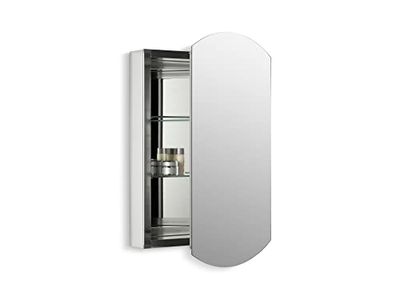 Kohler, Botiquín de baño, Puerta única con Espejo, Bordes biselados, Aluminio anodizado