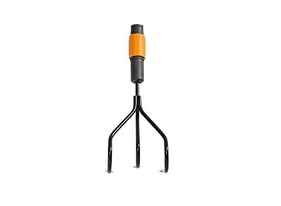 Fiskars Woeler, gereedschapskop, voor een optimale voorbereiding en onderhoud van bloemenperken, lengte: 31 cm, breedte: 12,5 cm; zwart/oranje, QuikFit, 1000680