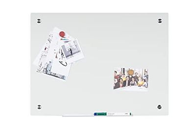 Bi-Office River Lavagna Magnetica In Vetro, Colore Bianco, Senza Cornice, 120x90cm