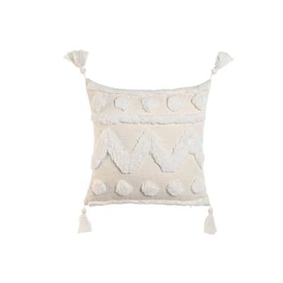 Home ESPRIT Boho tofs vit kudde 45 x 15 x 45 cm