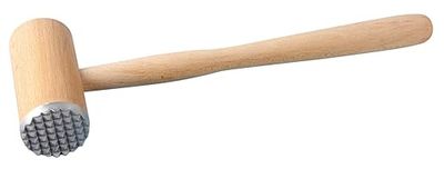 Fackelmann Nature Meat Tenderiser, Beech Wood with Stainless Steel Function Part, 31x9.5x4.5cm, Natural/Light Brown & Silver