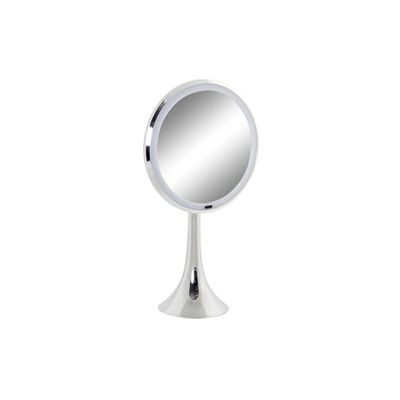 ESPEJO LED METAL 20X11X37 5X PLATEADO
