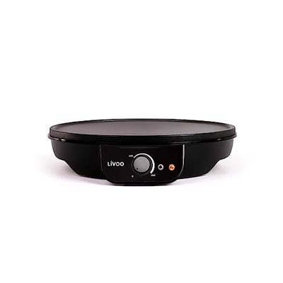 LIVOO DOP196-Crepera eléctrica (30 cm, 1000 W) Crepera, Revestimiento Antiadherente, Negro