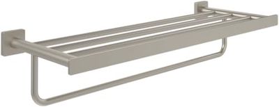 Villeroy & Boch Bandeja para toallas Elements Striking, toallero con estante para montaje en pared, estante de toallas con barra, longitud 595 mm, rectangular, Níquel cepillado mate