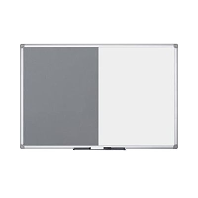 Bi-Office XA0328170 - Bacheca 2 in 1 per Avvisi/Cancellabile, 900 x 600 mm, Grigio