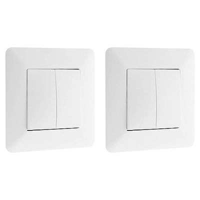 Interrupteur va-et-vient double 10A Blanc - Artezo (Lot de 2)