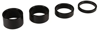 4 espaçadores de auriculares de liga, cor preta, 5 mm, 10 mm, 15 mm, 20 mm
