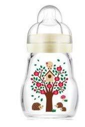 MAM Feel Good babyfles van glas met speen maat 1, 0+ maanden, 170 ml, neutraal