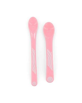 Twistshake Cuillères d’Alimentation Bébé 4m+ – Set Sevrage Sans BPA – Ustensiles d’Apprentissage Enfant – Accessoire Repas Ergonomique, Paquet de 2 – Rose