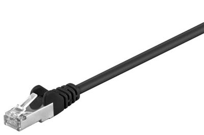 Goobay 68659 CAT 5e Câble de Liaison, F/UTP, Noir, 20m Longueur de Câble