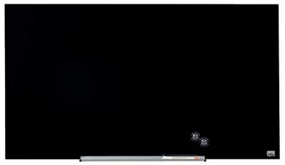 Nobo Diamond Lavagna Magnetica in Vetro, 993 X 559 mm, Pennarello Incluso, Magneti e Kit di Montaggio, Nero, 1905180