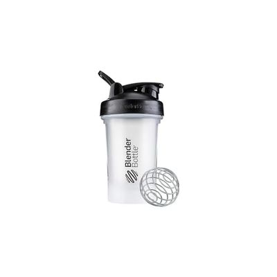 BlenderBottle Classic V2 Shaker Bottle with Stainless Steel Ball, For Protein Shakes, Dishwasher Safe, 590ml, Black/Clear