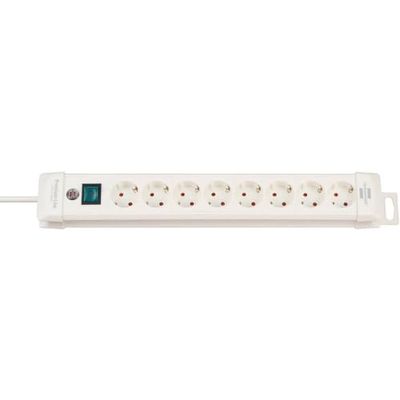 Brennenstuhl Extensão de tomadas premium com 8 tomadas de energia (cabo de 3 m, com interruptor, montável, fabricado na Alemanha) branco