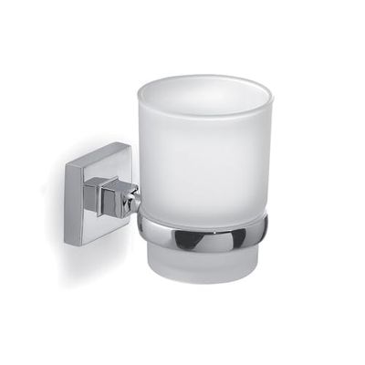 Gedy Olimpo Tandenborstelbeker, Borstelhouder, Roestvrij Staal, Chroom, 6,7 x 10,2 x 9,5 cm