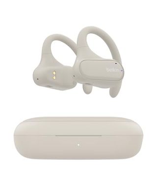 Belkin SoundForm ClearFit Bezprzewodowe Słuchawki Douszne typu Open-Ear, wodoodporne (IPX5) słuchawki sportowe Bluetooth, do jazdy na rowerze, wycieczek w góry, biegania – piaskowe