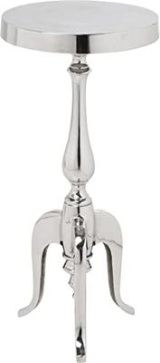 Kare Design mesa de centro barocco, prata, diâmetro 27 cm, estilo rock elegante, 62 x 27 x 27 cm