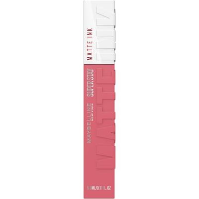 Maybelline New York, Superstay Matte Ink, Pintalabios Mate De Larga Duración, Fucsia Claro, 180 Revolutionary, Vanilla
