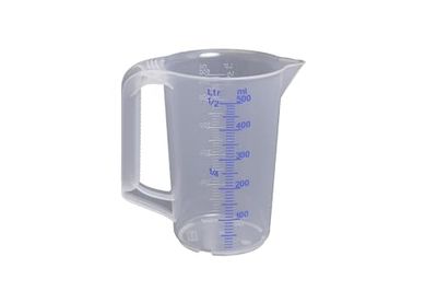 Hünersdorff Jarro graduado 500 ml, PP, 2 escalas pega fechada, transparente