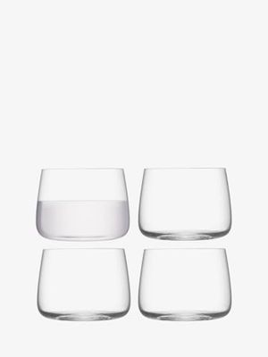 LSA International Metropolitan Vetro senza stelo 360 ml Trasparente, Set di 4, Lavabile in lavastoviglie, MW01