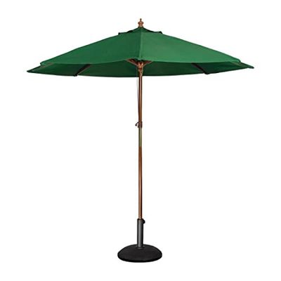 Bolero ronde parasol 3 meter diameter, groen, afmeting: 2,52(h) x 3(dia)m, nyatoh hardhout 2-polige mast, waterafstotende luifel, cb515