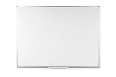 BoardsPlus - Lavagna Bianca, 105 x 75 cm, Lavagna Cancellabile A Secco Con Cornice Sottile In Alluminio Anodizzato, Superficie In Melamina (Non-Magnetica)