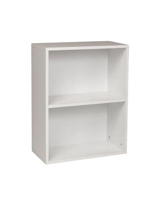 furni24 Estantería Ancha con 2 Compartimentos, estantería de Madera, estantería de Cubos, estantería de Almacenamiento, Color Blanco, 60 x 31 x 77 h