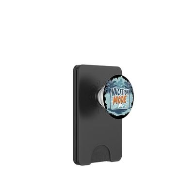 Awesome Vacation Mode with Palm Trees and Ocean Colors PopSockets PopWallet for MagSafe