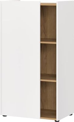 Germania Archiefkast 6001-633 GW-HASSELT, in wit/eiken, greeploos ontwerp, FSC-gecertificeerd, 62 x 115 x 42 cm (BxHxD)