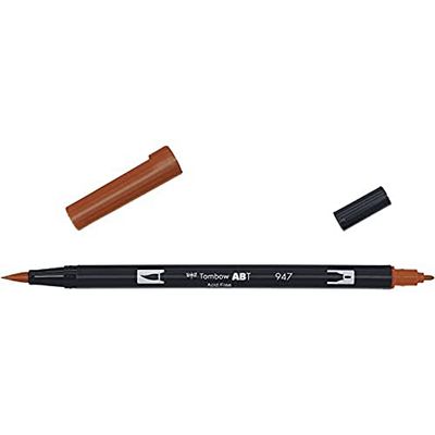 Tombow Dual Brush-947 - Double Tip Brush Marker, Brown