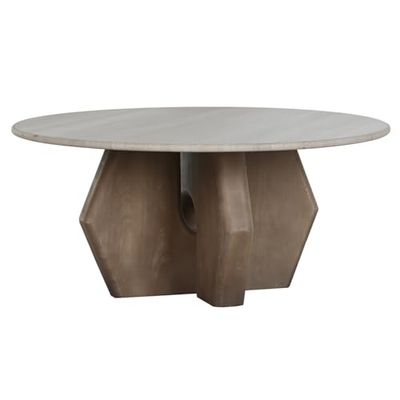MESA CENTRO MARMOL MADERA 91X91X40 BEIGE_AlexandreHouse