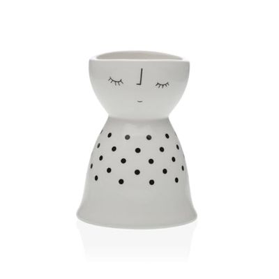 Versa Bloempot gezicht keramiek 10,8 x 14,4 x 10,8 cm
