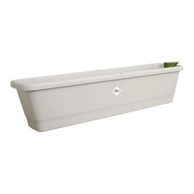 Elho noa balkonbak xl - Plantenbak inclusief Waterreservoir - 100% Gerecycled Plastic - Warm Grijs