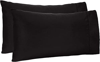 TBM Oversize Pillow Case Extra Large Fits Even The Fluffiest Pillows Including The Pancake Pillow Sleeve Style Extra Tall Pillowcase 100% Egyptian Cotton 600 Thread Count (Queen 23W X 34L, Black)