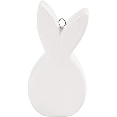 Rabbit, white, length: 7.2 cm, width: 3.6 cm, thickness: 1.4 cm, pack of 3.