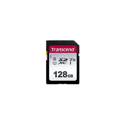 Transcend Carte mémoire SDXC 300S 128GB UHS-I, C10, U3, V30, 4K, Full HD, Jusqu'à 95/40 MB/s (Idéal pour appareils Photo numériques) avec Emballage Frustration Free - TS128GSDC300S-E2