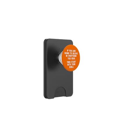 Cree en todo lo que lees bien comienza con la Biblia PopSockets PopWallet para MagSafe