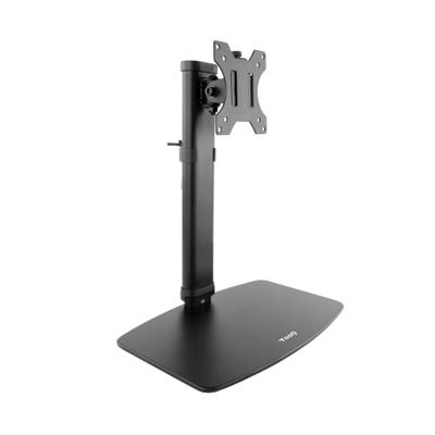 watiowave Supporto da Tavolo per schermi da 17-27", inclinabile e Girevole, Colore Nero, Ideale per ottimizzare Lo Spazio e Migliorare l'ergonomia del Lavoro.