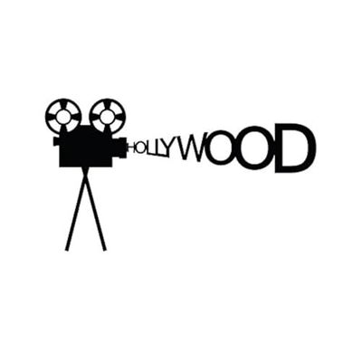 Ambiance-Live Sticker Mural Cinéma Hollywood, Blanc, 55 x 120 cm